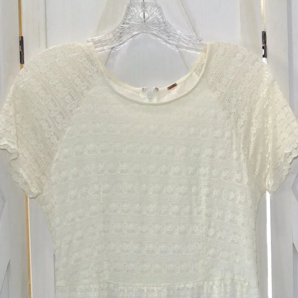 Free People White Lace Sheath Mini Dress